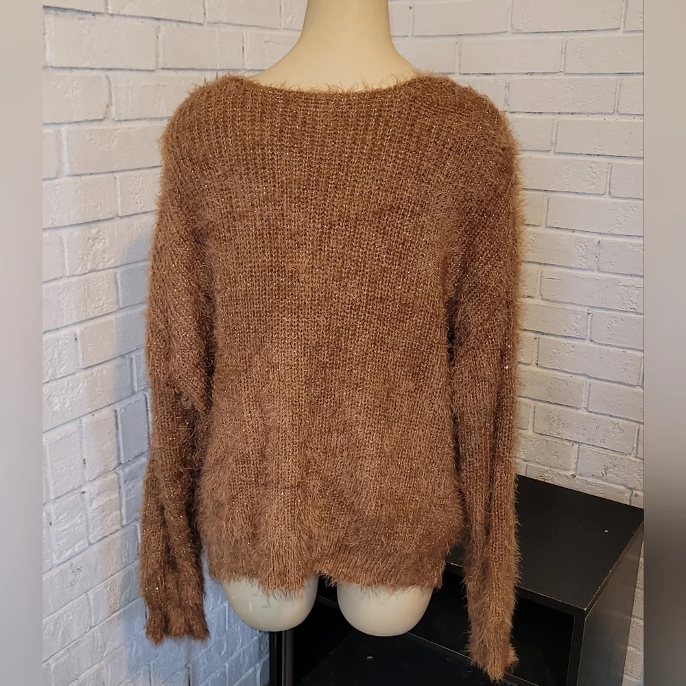Cozy & Shimmery Mittoshop Fuzzy Knit Sweater - Size L - Picture 2 of 6